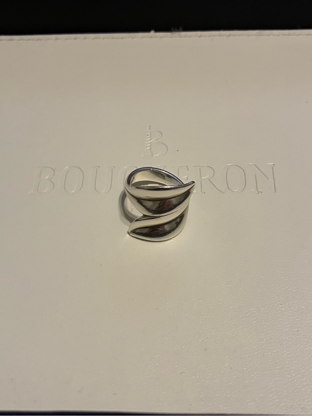 James Avery sterling silver retired leaf bypass ring